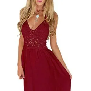 blue dress for baby girl Hippie Backless Halter Maxi Dress – Boho Cascading Ruffle Long Dress – Boho  Beach Hut main image 1